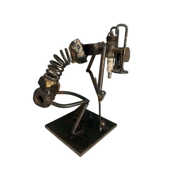 Welded Golf Art Sculpture Putt Putt Signed Christmas Gift Man Cave Scrap Metal - Picture 6 of 13